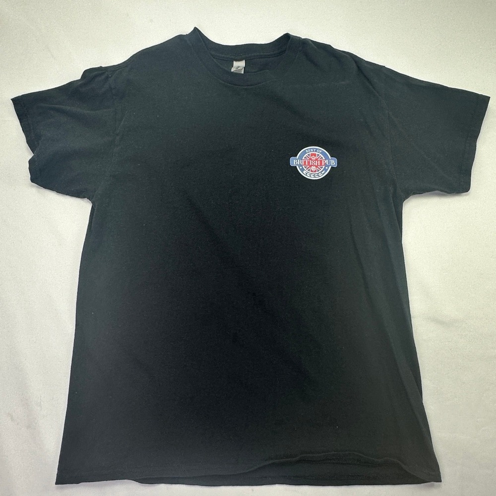 Best of British Pub Union Jack Graphic Gildan‎ Tee Unisex Black Tavern British